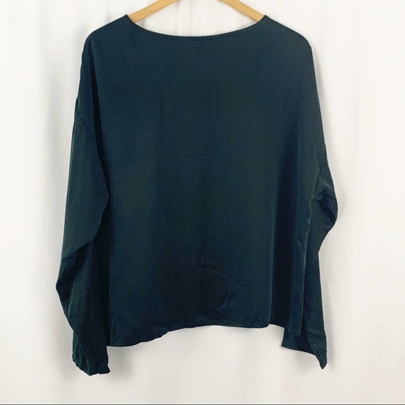 Eileen Fisher 100% Silk Black Blouse L - Picture 6 of 6